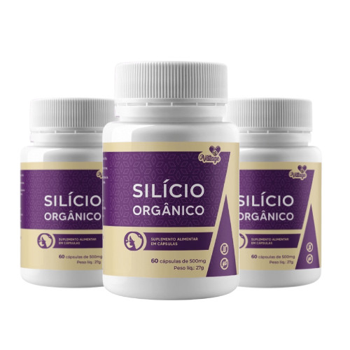 Kit 3 Silício Orgânico 60 Cápsulas Beleza Da Pele E Unhas Original - Envio Imediato