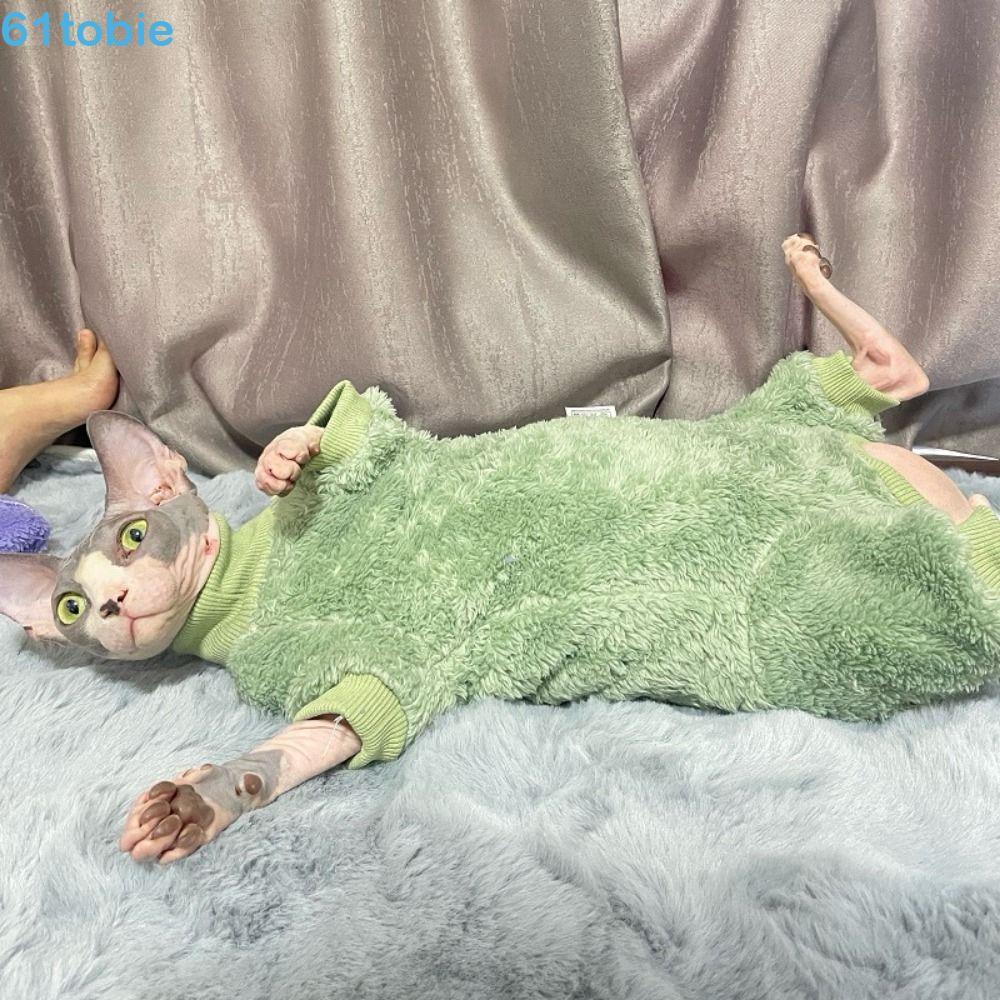 Casaco De Inverno TOBIE Cat De 4 Pernas , Roupas De Gato Sem Pêlos De Lã De Cordeiro Espessa E Quente , Suéter À Prova D