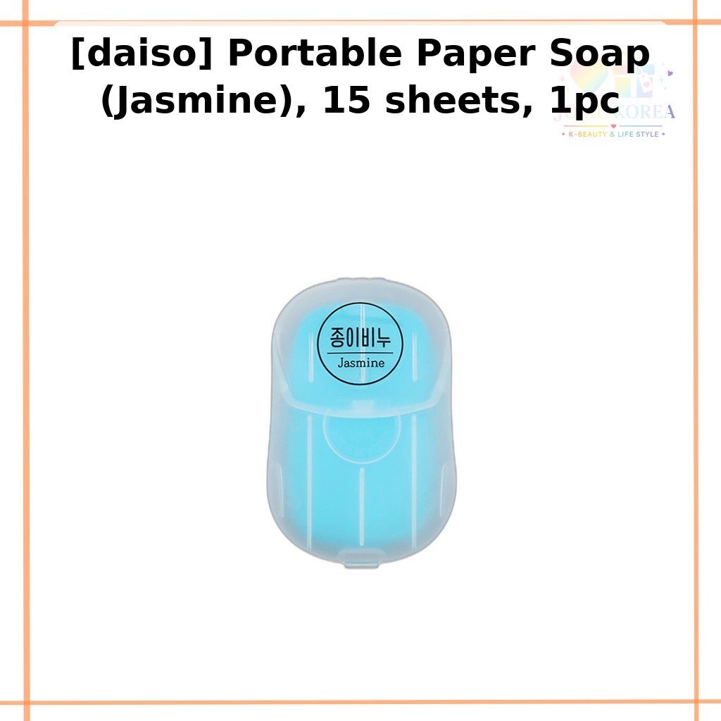 [daiso] Sabonete De Papel Portátil (Jasmim) , 15 Folhas , 1 Unidade/Coreano/Aroma De/100 % Genuíno Por [JOMI_KOREA]