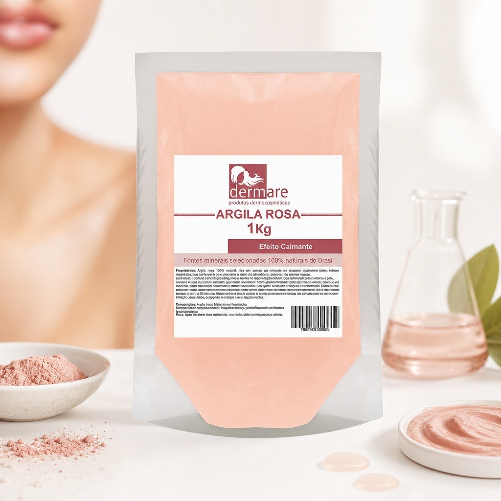 Argila Rosa Dermare 1kg - Hidratação e Revitalização para Peles Sensíveis