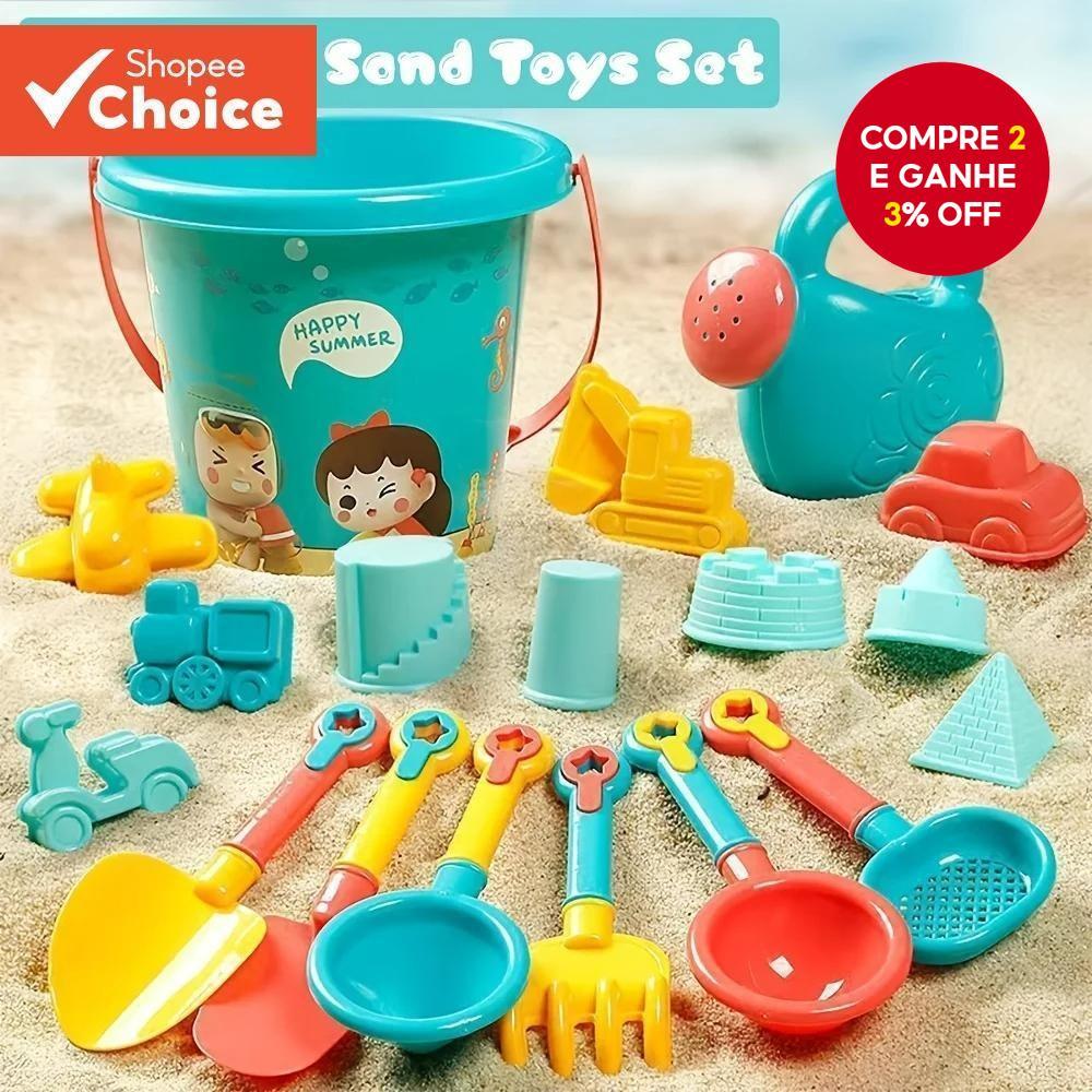 18 Pçs Conjunto De Brinquedos De Praia Para Crianças Verão Ao Ar Livre Wate r Shove l Ferramentas Carro Balde