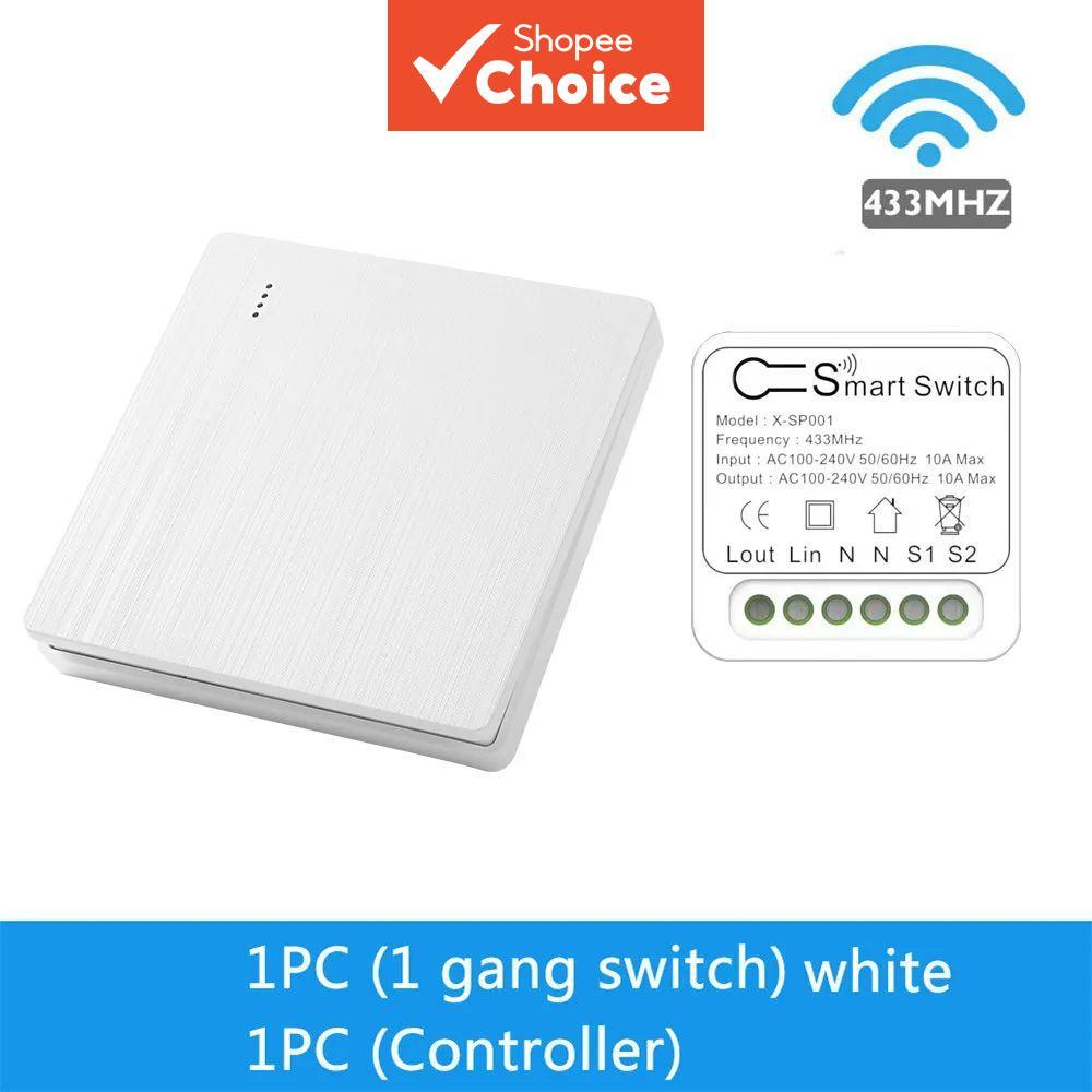 Interruptor de Luz Inteligente Sem Fio RF 433MHz, Botão de Pressão LED e Touch, Módulo Receptor, Casa Inteligente AC220V