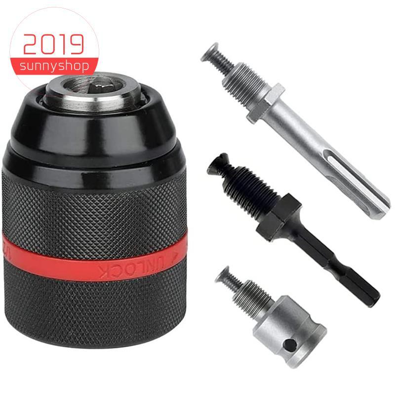 [Bestseller S] 4 Peças 1/2-20UNF 1.5-13mm Mandril De Broca Sem Chave Haste Hexagonal/SDS/Soquete Adaptador Quadrado Fême