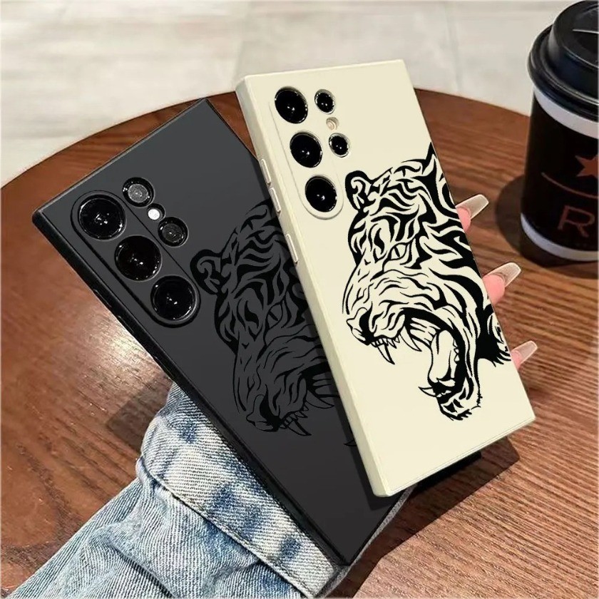 Esboço Cabeça De Tigre Impressão Caso De Telefone Para Vivo Y100 Y36 Y20 Y18 Y17S Y28 À Prova De Choque Macio TPU Capa T