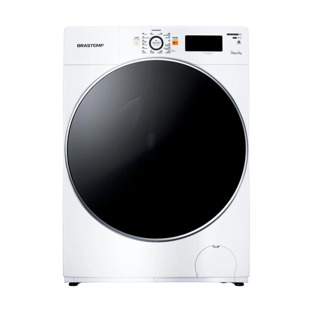 Lava e Seca Brastemp 10,1Kg/6Kg Branca Água Quente com Ciclo Tira Manchas Pro e Ciclo 1h Pronto para Vestir - BNQ10AB