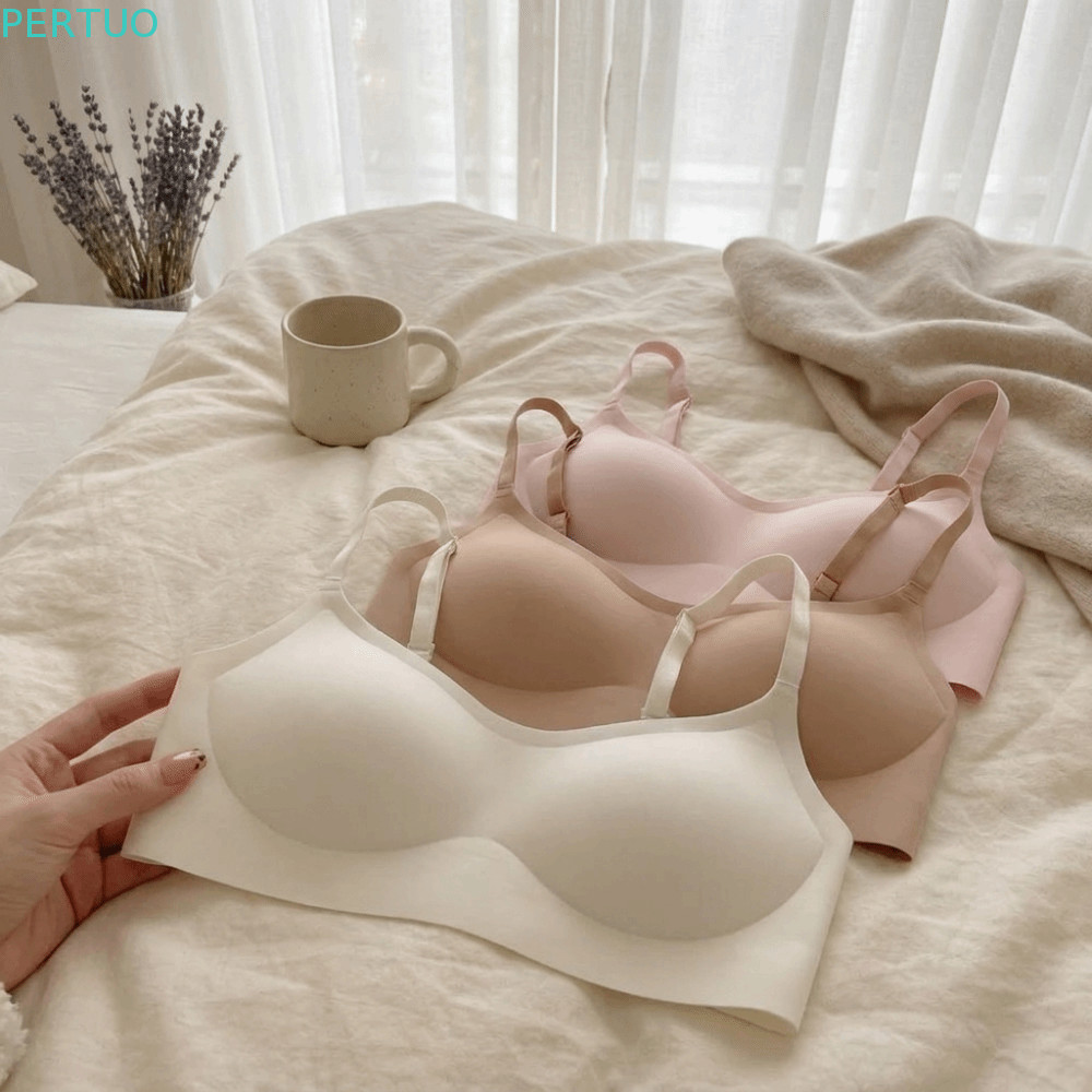 Lingerie Push-up PERTUO , Sutiãs Sem Fio Invisíveis Rastros , Roupa Íntima Feminina Confortável E Fina Respirável