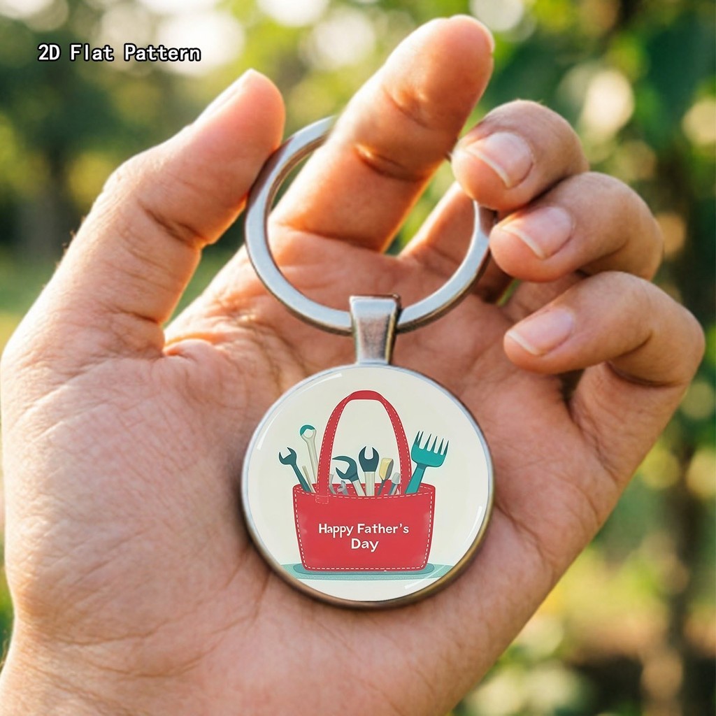 1pc Liga De Zinco Chaveiro Do Dia Dos Pais , Feliz Saco De Ferramentas Design De Impressão , Durável Perfeito Para Uso D