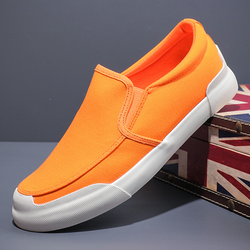 Sapatos masculinos da moda verão novo estilo deslizamento em sapatos de lona masculino All-Match simples sapatos casuais