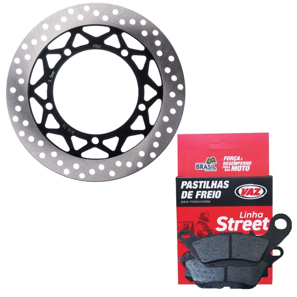 Disco de Freio Dianteiro Factor 125i / Factor 150 Até 2015 + Pastilhas Vaz