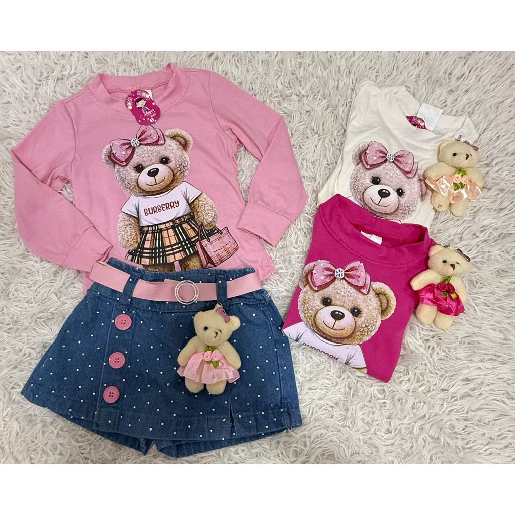 Conjunto Infantil blogueirinha burberry 4 peças