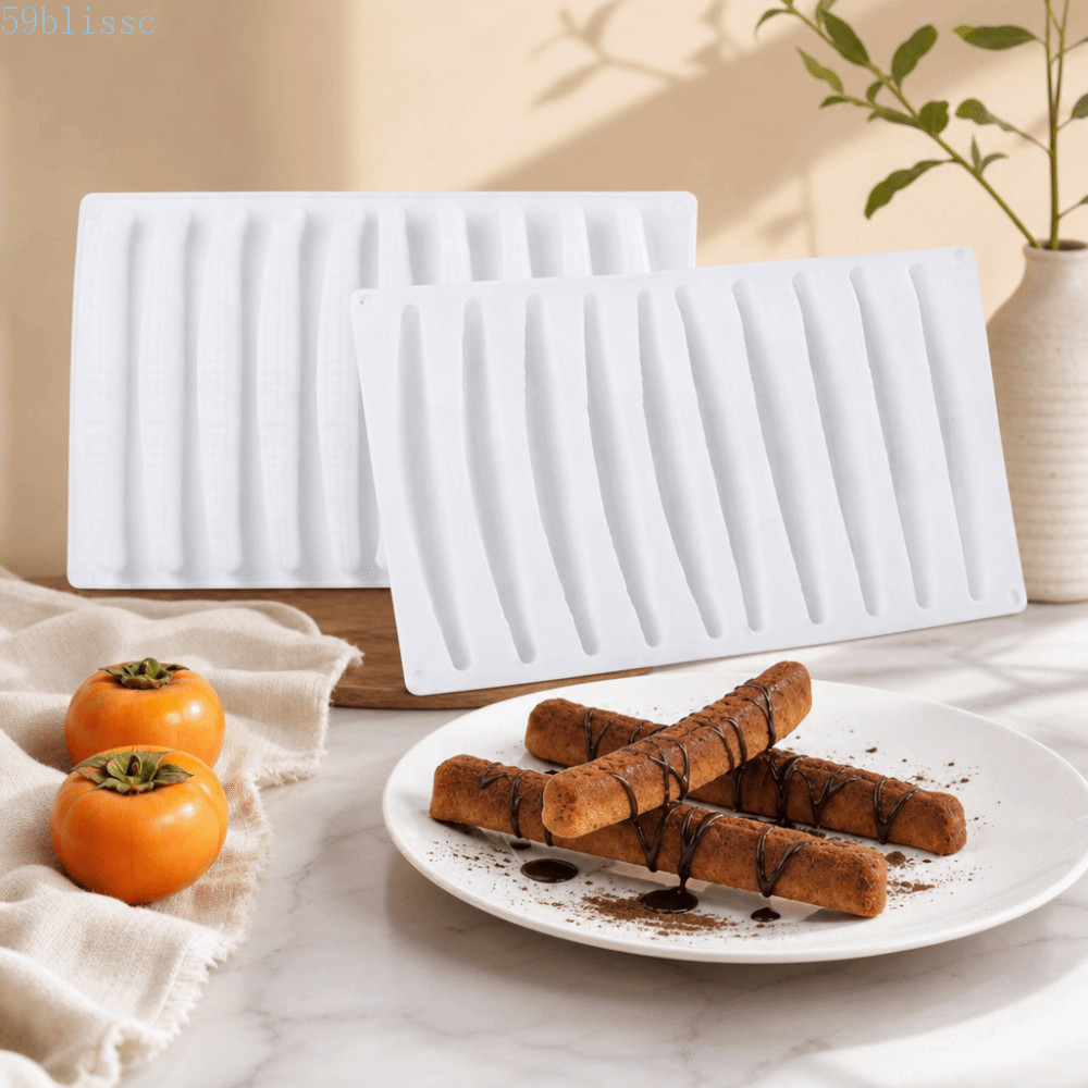 Molde De Bolo De Mousse BLISSC , Chocolate De Silicone Em Forma De Cápsula De Baunilha 3D Pudim De Gelatina Com 10 Cavid