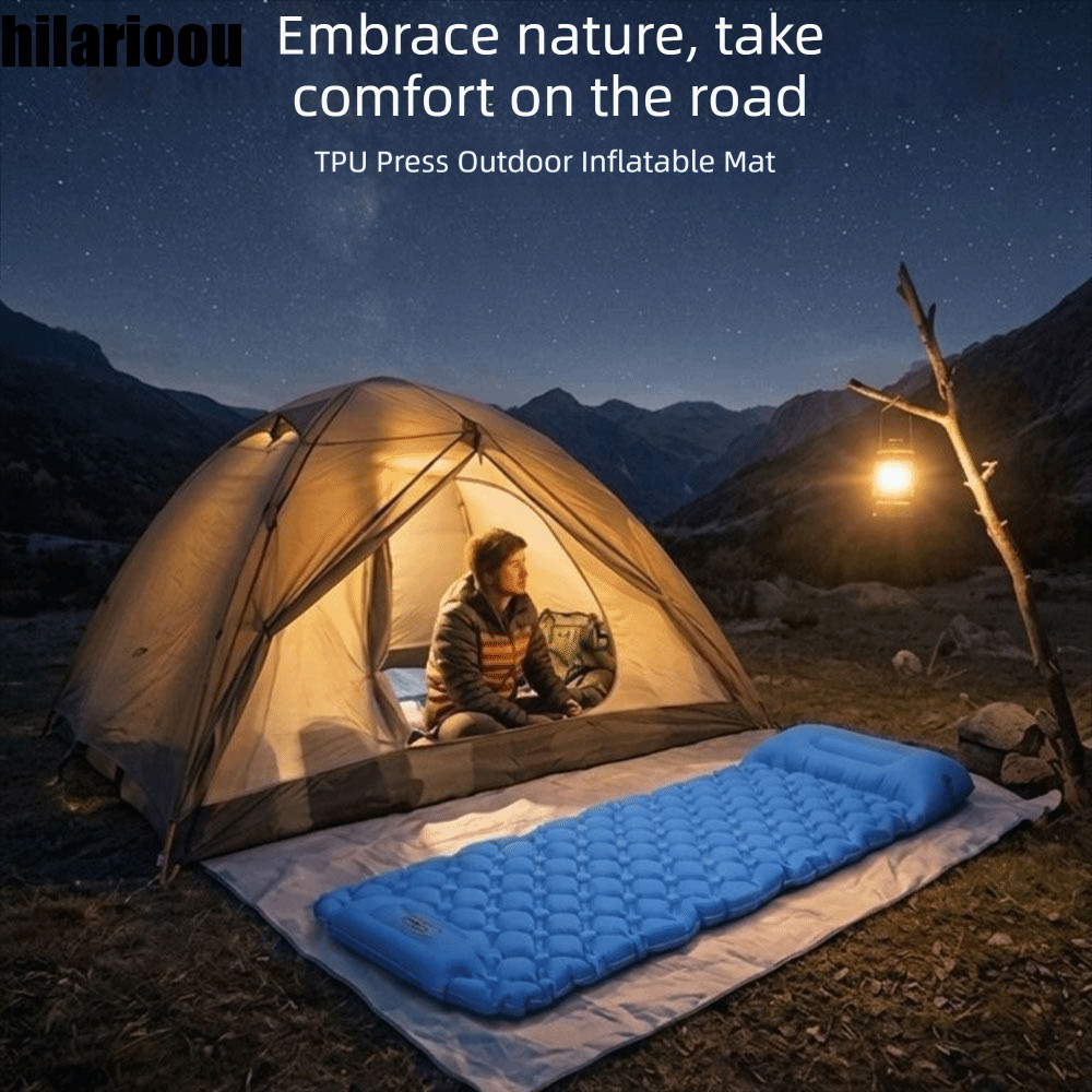 Almofada De Dormir Para Acampamento HILARIOOU , Colchão Inflável Compacto , Com Travesseiros Tapete De