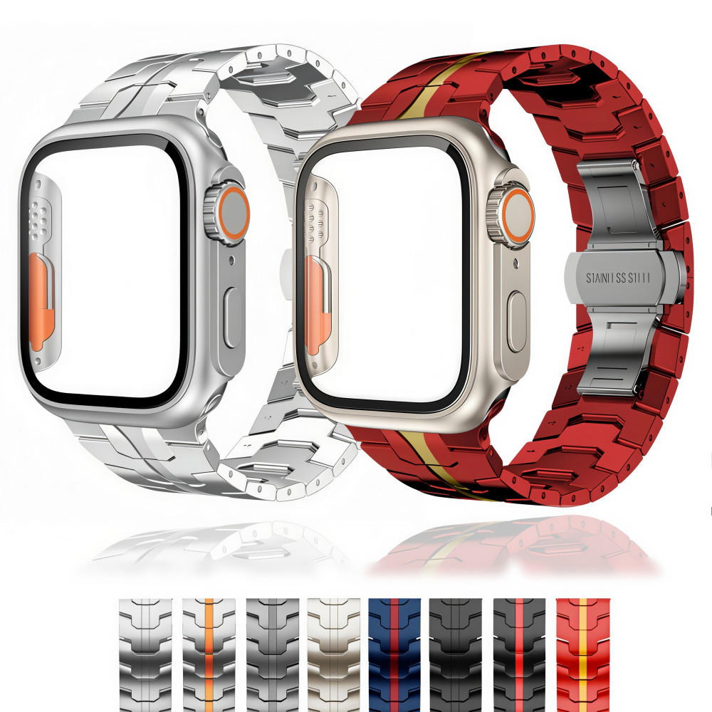Kit Pulseira De Aço inoxidável+Mudar Para Ultra Case Para Apple Watch 11 10 46mm