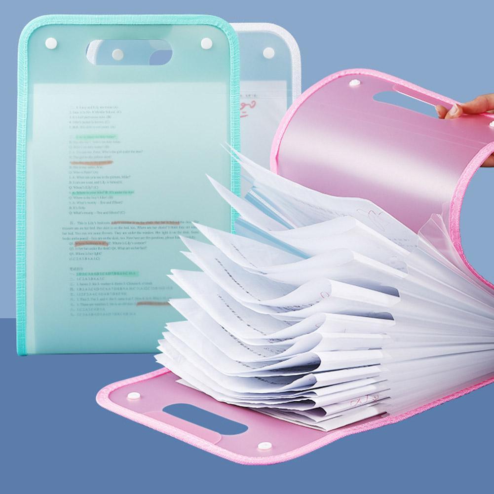 13 Camadas A4 Portátil Pasta Vertical Órgão Saco Grande Protetor Classificação Capa De Papel H1e3