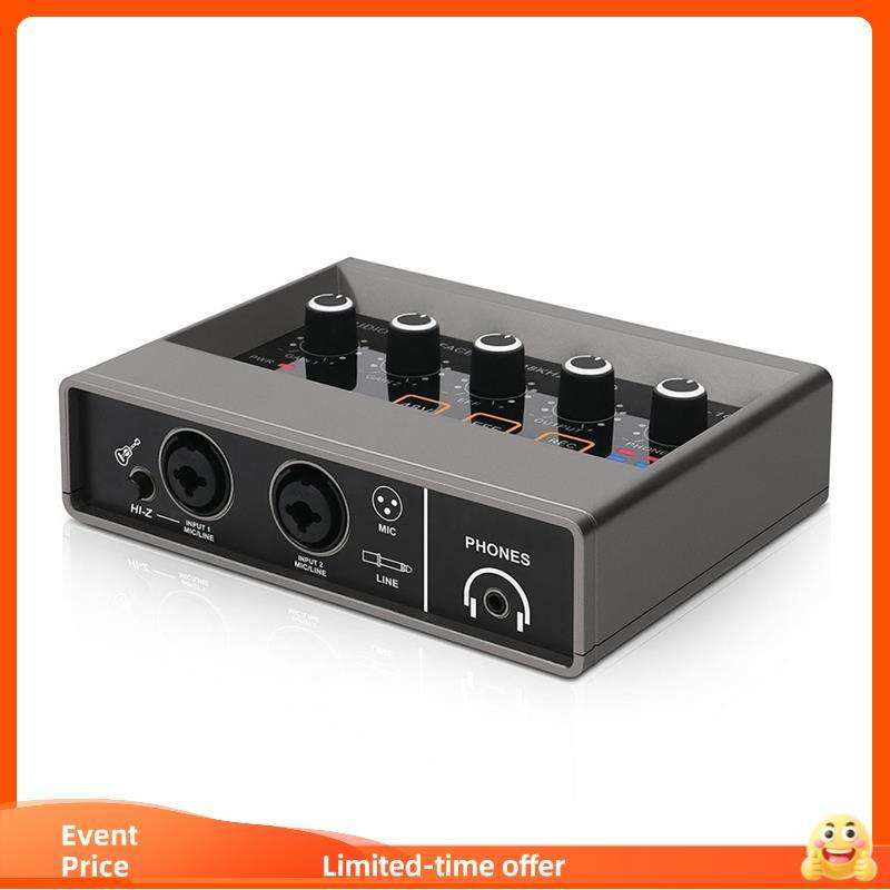 Mixer De Áudio Profissional Interface USB Placa De Som Equipamento De DJ Estúdio De Gravação Conversor De Guitarra Elétr