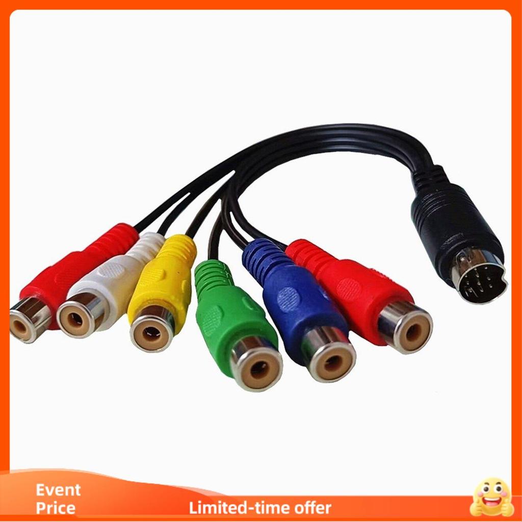 Prosperityussinclair1 Peça 10 Pinos S-Video Para Fêmea RGB 6 Din Cabo Componente Macho 30 Cm PVC + Metal PC HDTV