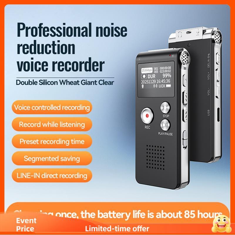 Gravador De Voz Digital Ativado Por Mini Pequeno Áudio Com MP3 USB Para Palestras 64G
