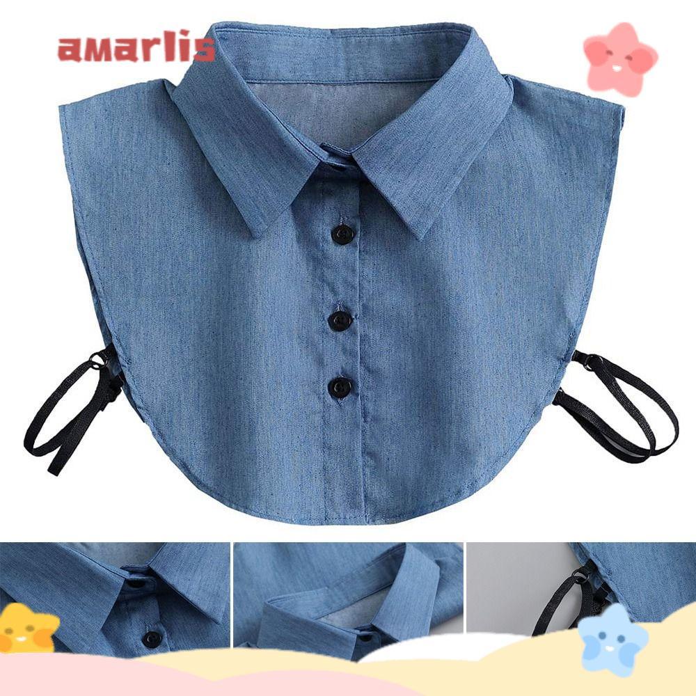 Camisa AMARLIS Gola Falsa Feminina Blusa Clássica De Algodão