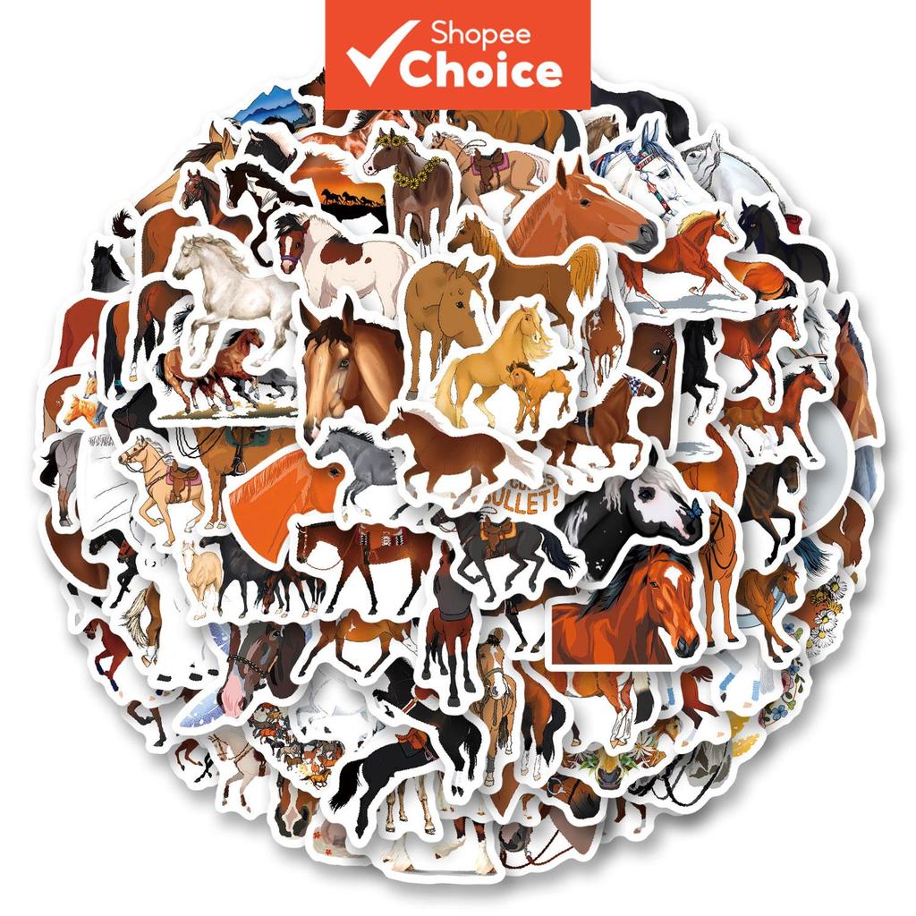 Cavalo 500 Peças Adesivos De Equitação Vintage Bonito Estética Ins Engraçado Amor Doodle Arte Dos Desenhos Animados Lega