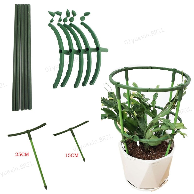 Semicírculo Estufas Fixação Haste Titular Bonsai Ferramentas De Jardim Plástico Flor Planta Suporte Pilha Orquídea BR2L