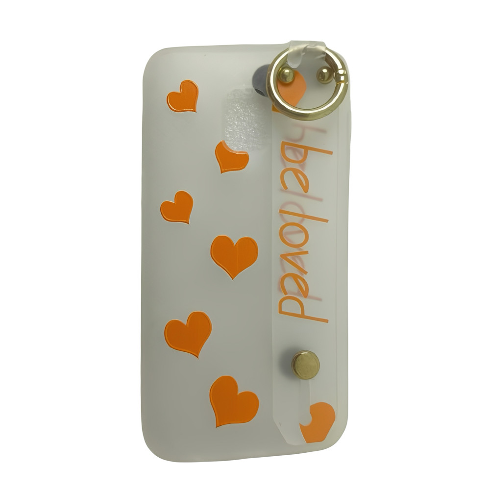 Capa de celular Samsung Galaxy J2 core coração laranja