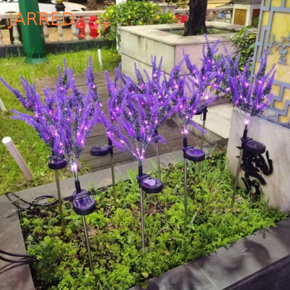 Luz Solar De Lavanda JARRED , LED Roxa Em Forma De Flor Para Jardim , Estaca Decorativa