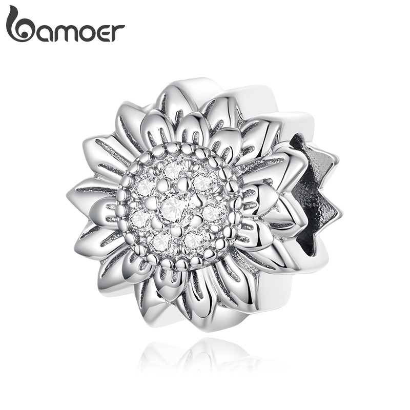 Bamoer Encantos Contas Acessórios De Girassol Pulseira DIY Para Presente Feminino