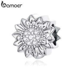 Bamoer Encantos Contas Acessórios De Girassol Pulseira DIY Para Presente Feminino