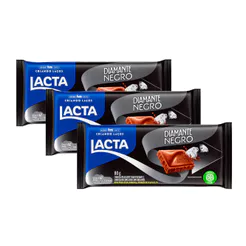 Kit 3 Chocolate Lacta ao leite Diamante Negro 80g