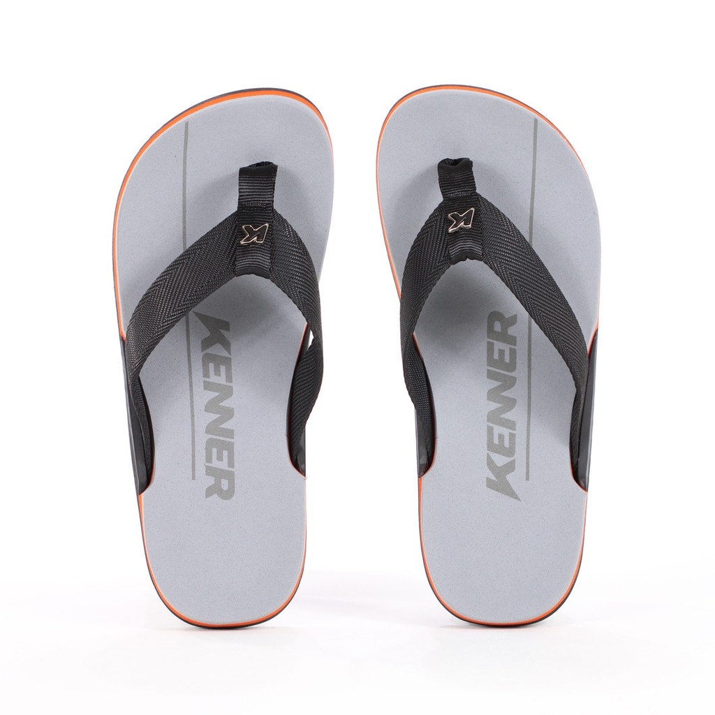 Chinelo Kenner NK6 Pro Cinza Preto e Laranja - Masculino