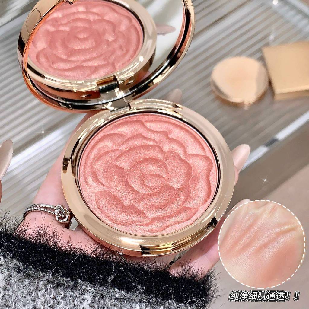 Paleta de Blush de pétalas de rosa sul francês marrom iluminador contorno três em um iluminador pérola Rouge feminino 20