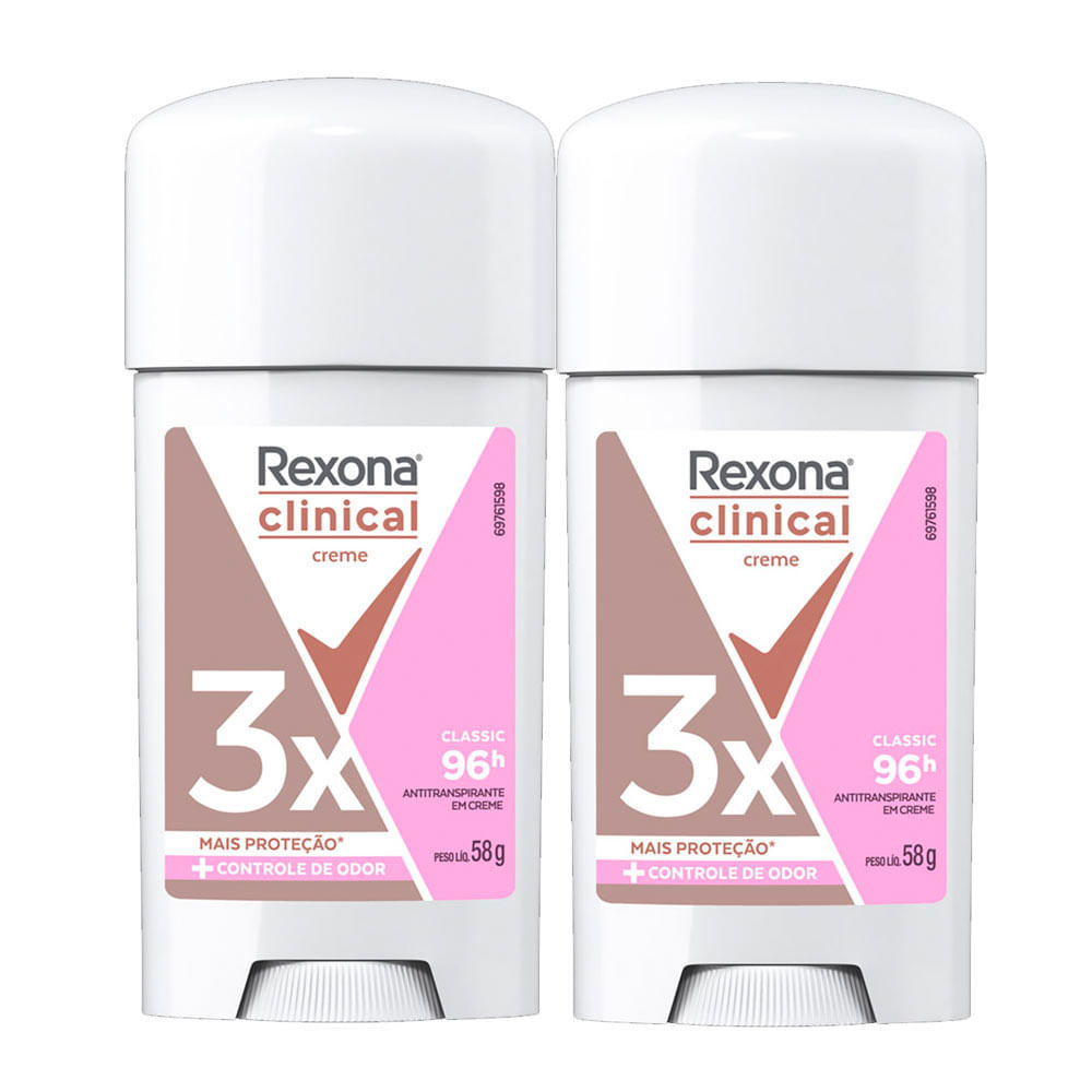 Kit 2 Desodorante Rexona Clinical Classic 58g