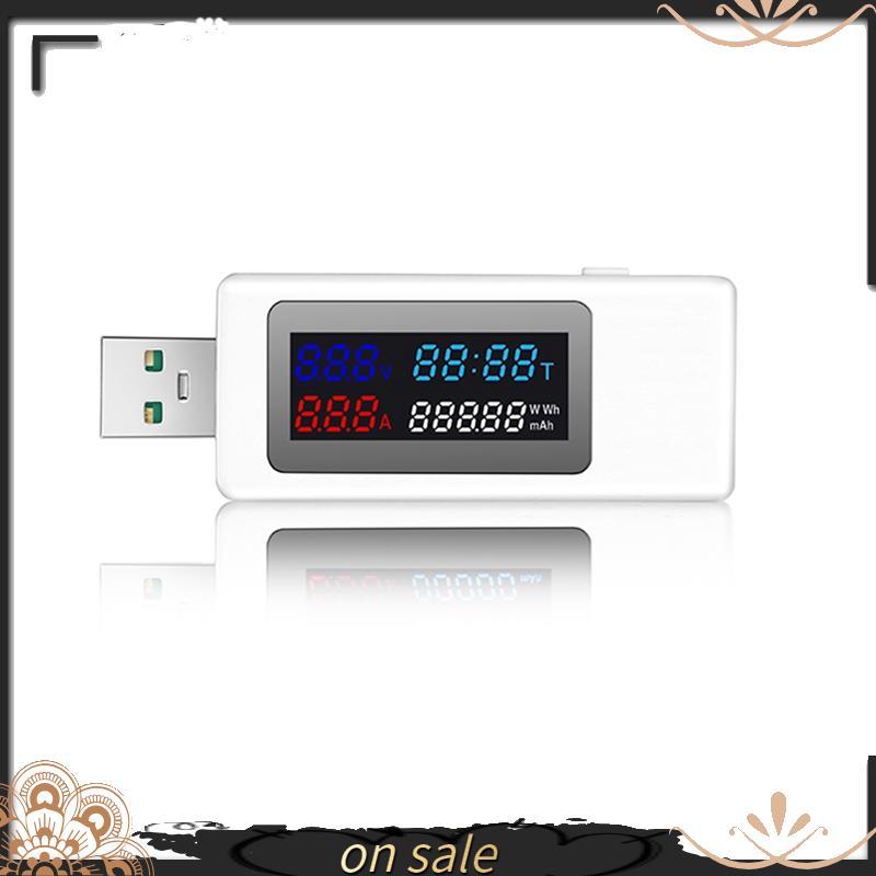 [Vendas Quentes Y] 6 Em 1 Testador USB DC4-30V IPS Display Digital Tensão Medidor De Capacidade De Temporização De Energ