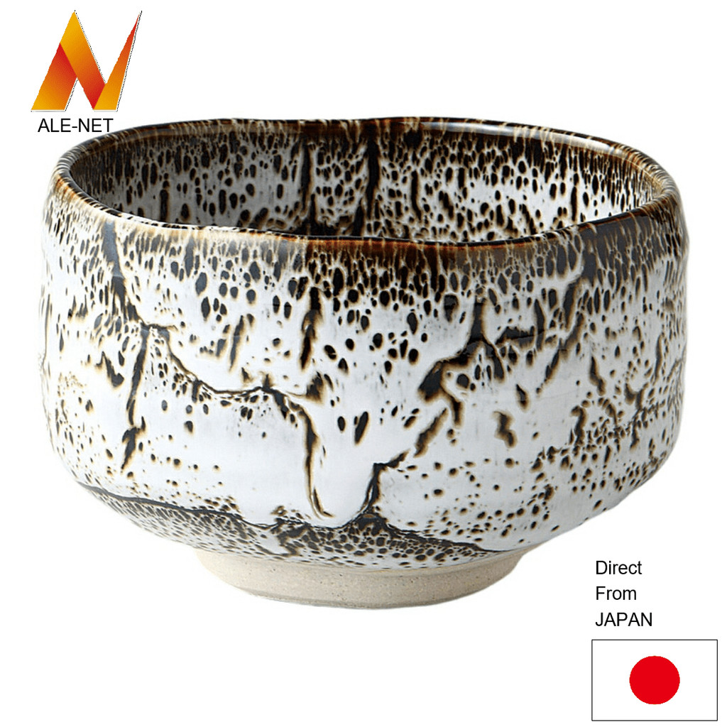 ALE-NET Matcha bowl, Hakutenmoku matcha bowl, Ceramic, Mino ware, Made in Japan 【Direto do Japão】