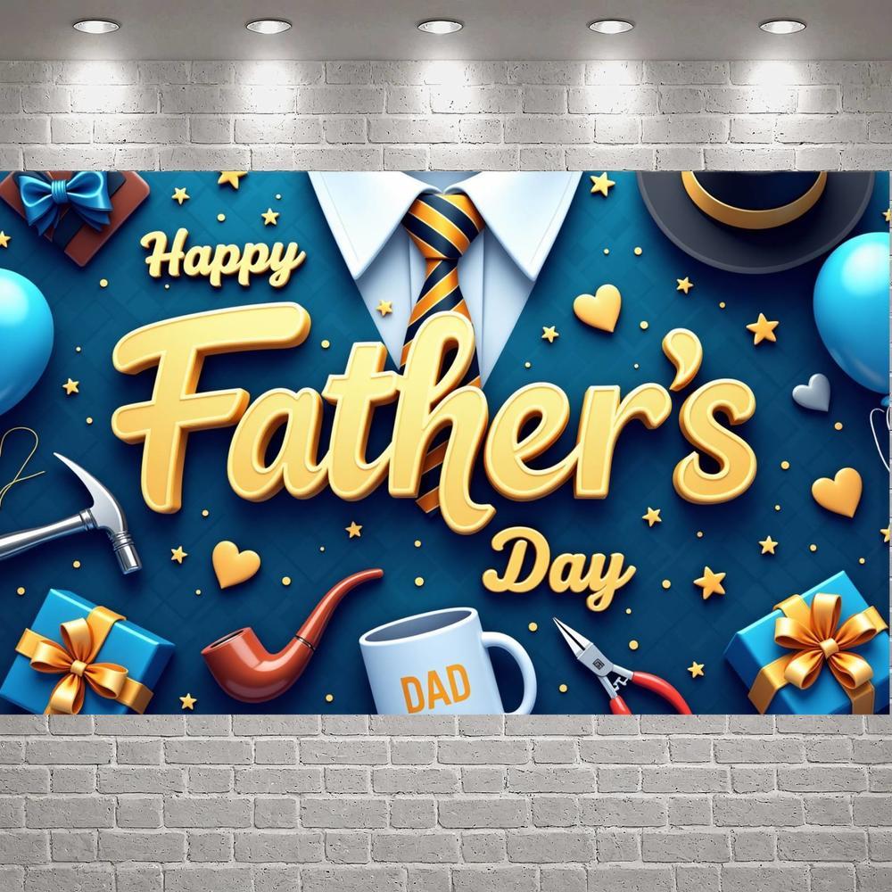 Feliz Dia Dos Pais Pano De Fundo Eu Amo O Pai Decorações De Festa Do Cabine De Fotos Da Família Obrigado Papai Festival