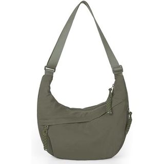 Lushandy Bolsa Crossbody Crescente De Nylon Para Mulheres , Hobo Média Desleixada Xadrez Luna Viagens | Multibolso , Lev
