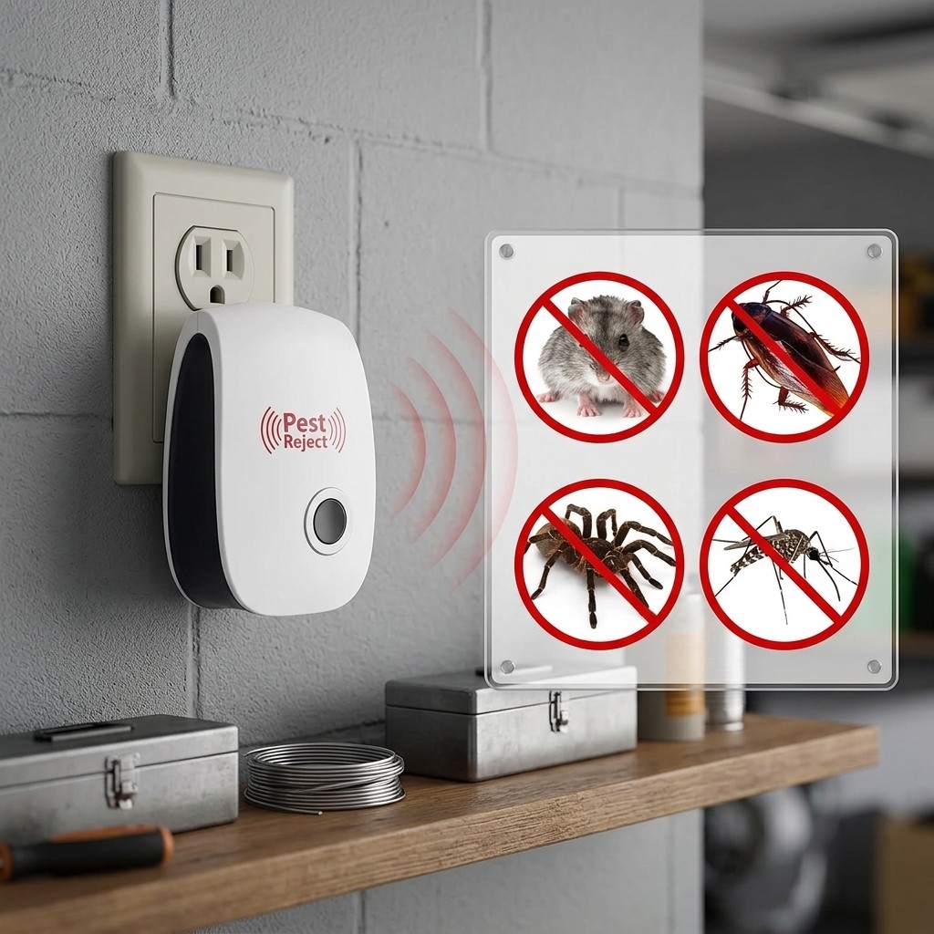Espanta Rato E Barata Eletronico Ultrassom Potente Varredura 50kHz Repelente Tomada Bivolt Pest Reject Original