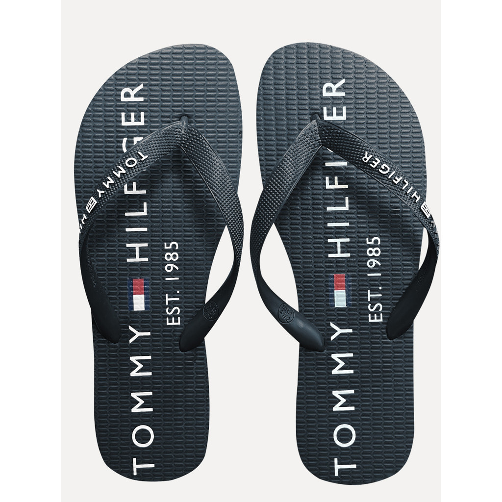 Chinelo Tommy Hilfiger Masculino Rubber Texture Strip Simon 34R Vermelho/Marinho