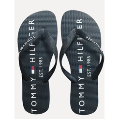 Chinelo Tommy Hilfiger Masculino Rubber Texture Strip Simon 34R Vermelho/Marinho Original