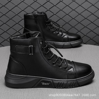Botas Martin da moda masculinas de cano alto botas de couro casuais masculinas transfronteiriças 2022 botas masculinas b
