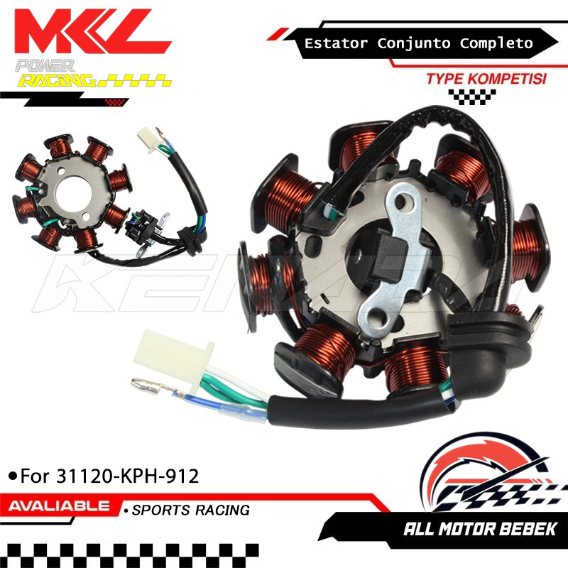 Código 31120-KPH-912 Estator Magneto Compatível Honda Wave 125 Kick Start Encaixe Exato