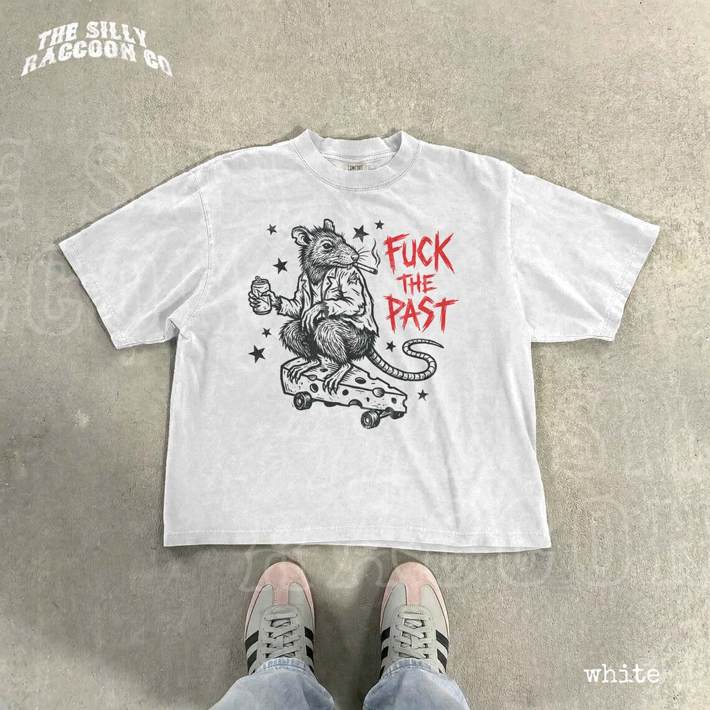Camiseta Masculina Feminina Estampa "Fuck The Past" Rat Skate Vintage T-shirt Unissex Streetwear Envio Imediato