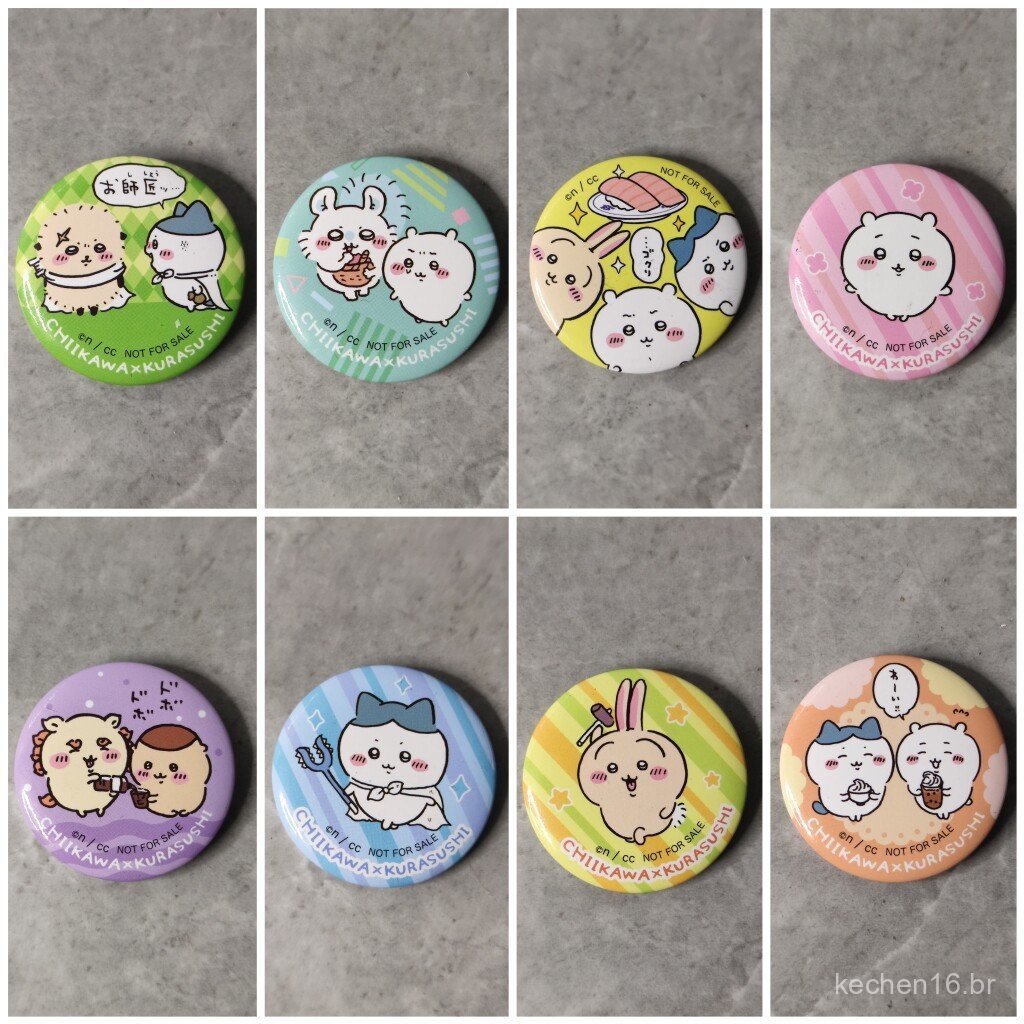 Novo item único japonês: Broche de urso autodepreciativo Chiikawa, broche pequeno de edição limitada de sushi gashapon Q