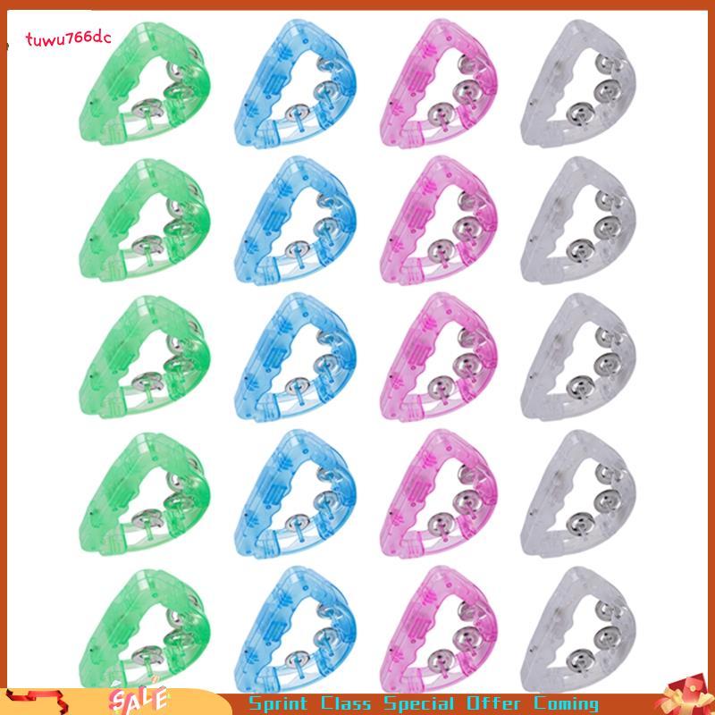 [Entrega Rápida BR] Ilumine LED Pandeiro 20 Pacotes Que Brilham No Escuro Instrumento Musical De Percussão Portátil Para