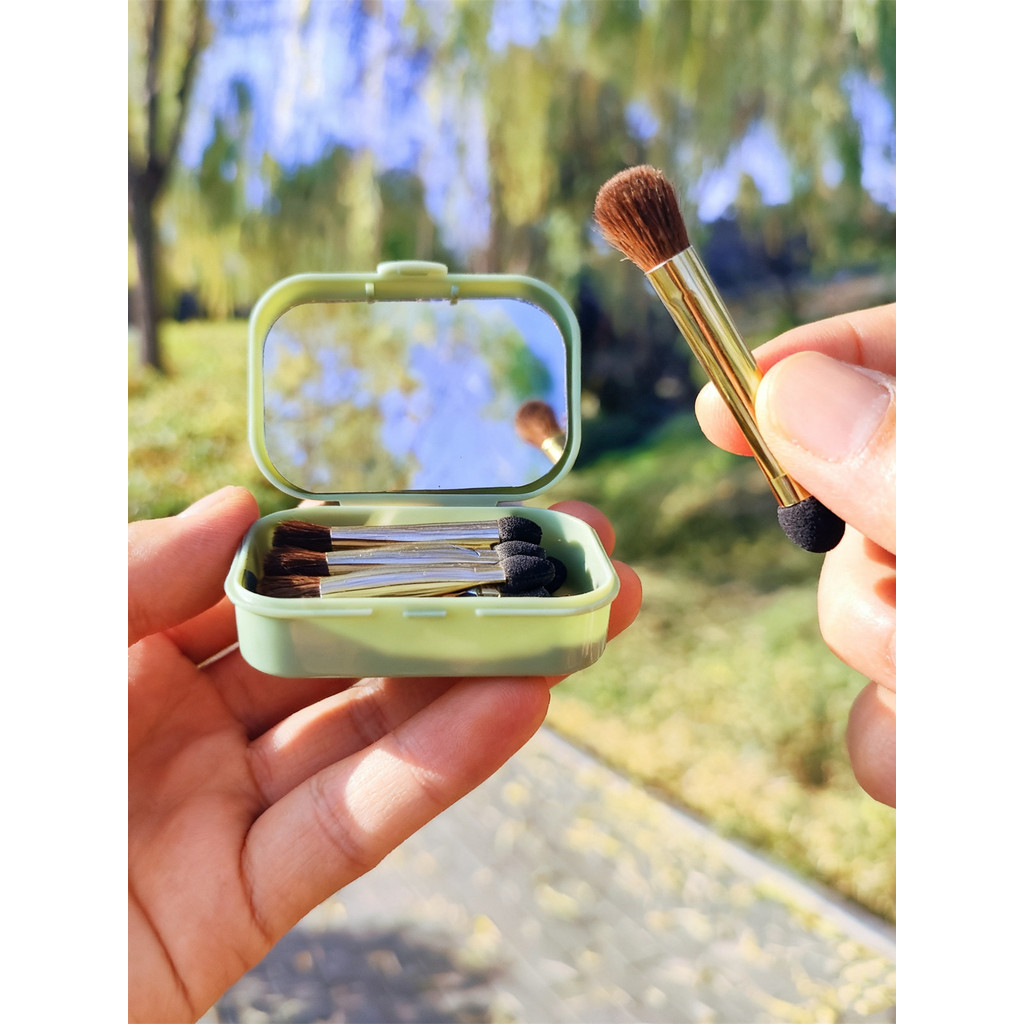 kit pincel maquiagem pincel maquiagem Conjunto de pincéis de maquiagem portátil, pincel de sombra, bastão pequeno e leve