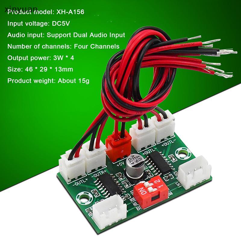 xiny Mini PAM8403 Placa Amplificadora De Áudio Digital 4 Canais 3W * 4 DC 5V Som Estéreo n
