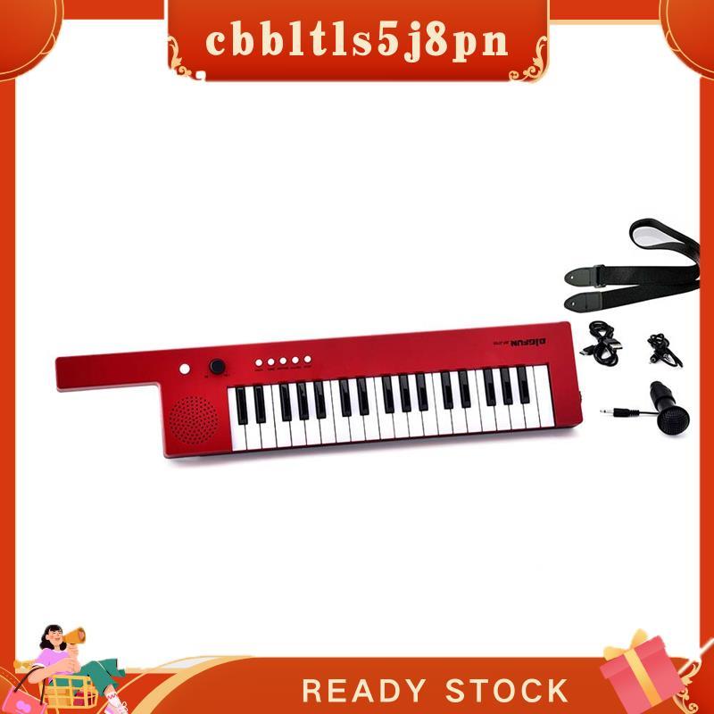 cbbltls5j8pn Teclado Eletrônico Portátil De 37 Teclas Piano Mini Órgão Estilo Guitarra Musical , Vermelho