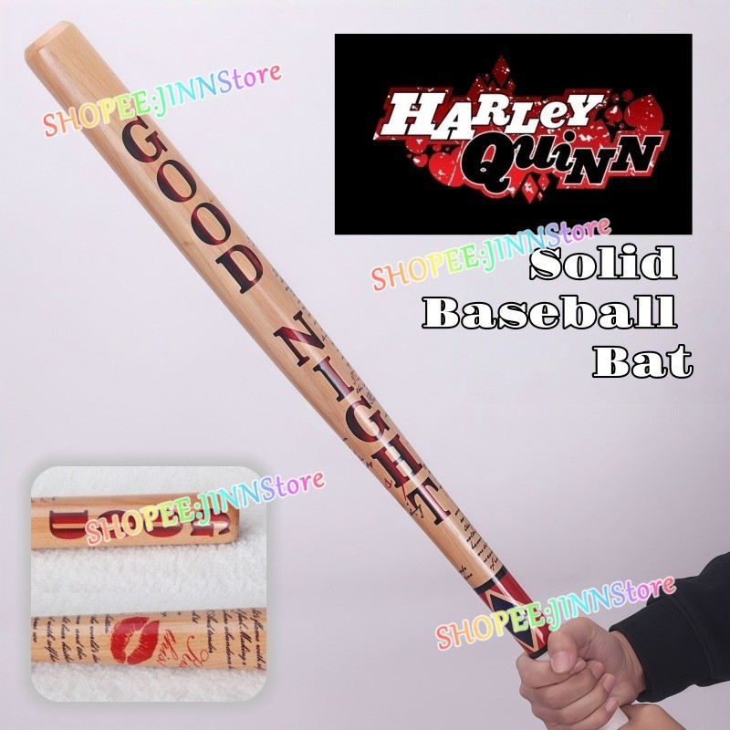 - JINN-Madeira Maciça Harley Quinn Réplica Bat 74cm/84cm Esquadrão Suicida Cosplay Acessório Hallowen Traje Decoração Pr