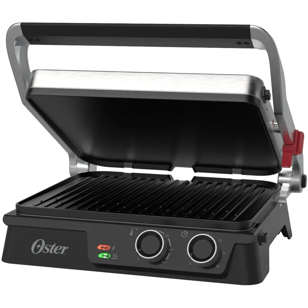 Grill Elétrico Timer Control 2 em 1 Oster com Chapas Destacáveis