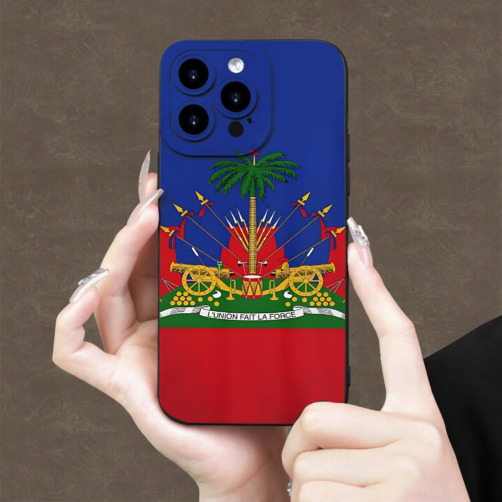 Capa de celular: Design criativo com a bandeira do Haiti, nova capa de celular com efeito "olho de anjo", simples e e